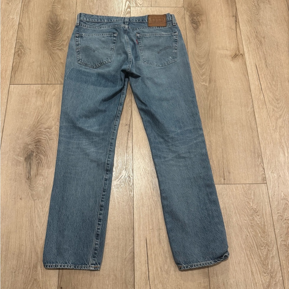 Vintage Levi's Distressed patchwork Blue Straight… - image 2